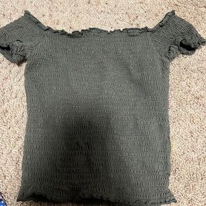 hollister off the shoulder ribbed crop top